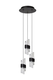 Lucide Kligande - Pendant Light - 25 Cm - Led Dim. - 3X8W 2700K - Black - thumbnail 2