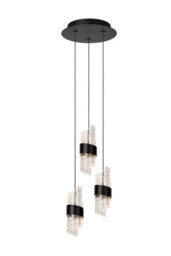 Lucide Kligande - Pendant Light - 25 Cm - Led Dim. - 3X8W 2700K - Black - thumbnail 1