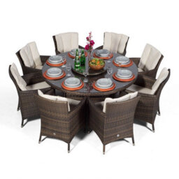 That's Furniture Savannah Round 8 Seater Rattan Patio Dining Set - Brown - thumbnail 4
