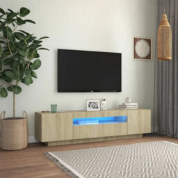 Vidaxl Tv Cabinet With Led Lights Sonoma Oak 160X35X40 Cm - thumbnail 2