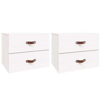 Berkfield Elegant Wall-Mounted Bedside Cabinets 2 Pcs White 50X36X40 Cm - image 1
