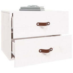 Berkfield Elegant Wall-Mounted Bedside Cabinets 2 Pcs White 50X36X40 Cm - thumbnail 4