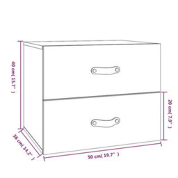 Berkfield Elegant Wall-Mounted Bedside Cabinets 2 Pcs White 50X36X40 Cm - thumbnail 9