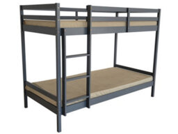 Mattress Guru Mecor Wooden Bunk Bed Frame In Grey, Kids Bedroom Furniture, Scandinavian Style, 2X Single 3Ft (90Cm) Beds With Sturdy Ladder - thumbnail 2