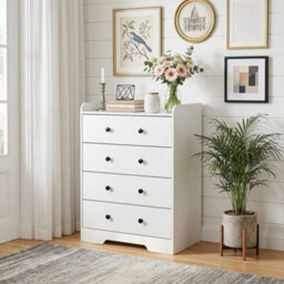 Chest Of Drawers 4 Drawers Bedroom Storage Cabinets Modern Dresser - thumbnail 3