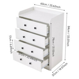 Chest Of Drawers 4 Drawers Bedroom Storage Cabinets Modern Dresser - thumbnail 2