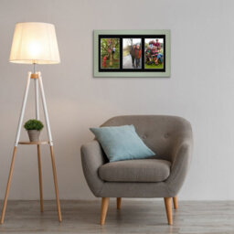 AK Frames 40X20Cm Green Modern Multi Photo Frame With Black Mount - Holds 3 Apertures (3X) 6X4 Photos - thumbnail 3