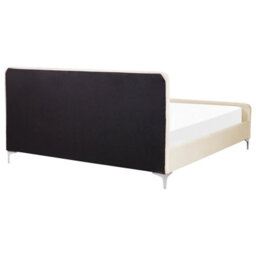 Beliani Bed Velvet Lunan 180 X 200 Cm (Eu Super King) Light Beige - thumbnail 6