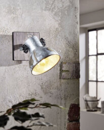 Industrial Ceiling Pendant Light With Matching Wall Lights In Raw Steel Finish - thumbnail 4