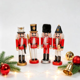 Amorly 4Pcs Mini Nutcracker Christmas Ornaments, Red Wooden Soldier Nutcracker Hanging Decorations For Xmas Tree Home Decor - thumbnail 3