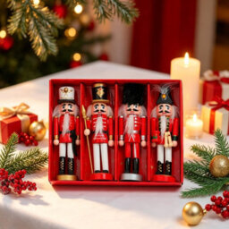 Amorly 4Pcs Mini Nutcracker Christmas Ornaments, Red Wooden Soldier Nutcracker Hanging Decorations For Xmas Tree Home Decor - thumbnail 5
