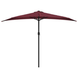 Berkfield Balcony Parasol With Aluminium Pole Bordeaux Red 300X150X253 Cm Half - thumbnail 3