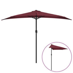 Berkfield Balcony Parasol With Aluminium Pole Bordeaux Red 300X150X253 Cm Half - thumbnail 2