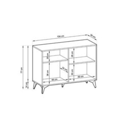 Arte Stylish Diamond Sideboard Cabinet H770mm W1040mm D390mm - Oak Evoke & Black For Modern Living Spaces - thumbnail 5
