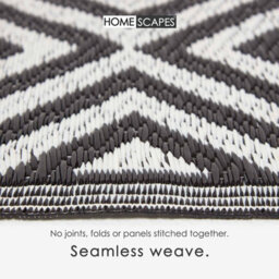 Homescapes Luxury Outdoor Rug Waterproof Reversible For Garden, 120 X 186 Cm, Black & White, 100% Recycled, Geometric - thumbnail 4
