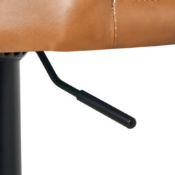 Wyld And Coco Nova Bar Stool Set Of 2 Golden Brown Faux Leather Swivel Retro - Adjustable Height, Iron Base - thumbnail 9