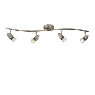 Lucide Caro-Led Modern Ceiling Spotlight Bar - Led - Gu10 - 4X5W 2700K - Satin Chrome - image 1