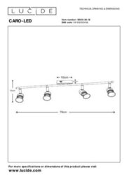 Lucide Caro-Led Modern Ceiling Spotlight Bar - Led - Gu10 - 4X5W 2700K - Satin Chrome - thumbnail 5