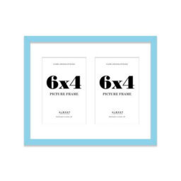 10X8 Inch 2 Opening Photo Collage Frame, Display Two 6X4 Inch Photos, Multi Aperture Family Picture Frame, Light Blue - thumbnail 2