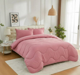 Pink Dark Pink 10.5 Tog Reversible Coverless Duvet Set With Matching Pillowcases Lightweight Microfiber Polyester Bedding - thumbnail 4