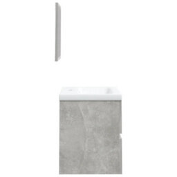 Berkfield Sturdy Bathroom Sink Cabinet With Basin And Mirror Concrete Grey - thumbnail 5