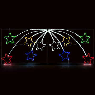 Christow Shooting Star Rope Light Outdoor Christmas Decoration Large Multicolour Led Xmas Silhouette - image 1