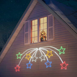 Christow Shooting Star Rope Light Outdoor Christmas Decoration Large Multicolour Led Xmas Silhouette - thumbnail 3
