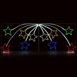 Christow Shooting Star Rope Light Outdoor Christmas Decoration Large Multicolour Led Xmas Silhouette - thumbnail 1