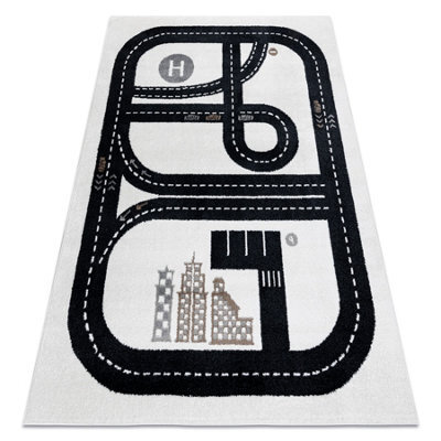 RugsX Carpet Fun Track For Children, Street, Town Cream 180X270 Cm - image 1