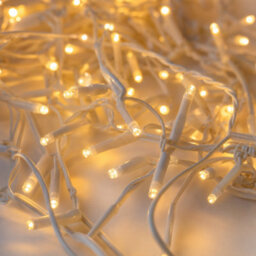 Snowtime Outdoor Christmas Lights 600  Warm White Led Icicle - thumbnail 2