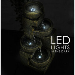 Geezy 4 Tier Water Feature Outdoor Indoor Led Fountain Waterfall Garden Decor - thumbnail 4