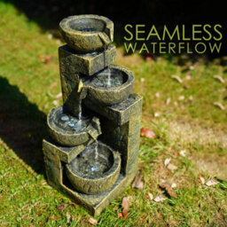 Geezy 4 Tier Water Feature Outdoor Indoor Led Fountain Waterfall Garden Decor - thumbnail 3