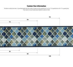 "Bravich Hard Wearing Non-Slip Kitchen Runner Mat - Blue Anejo - 2'2""x12'ft (66X366Cm)" - thumbnail 6