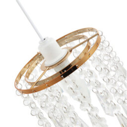 Happy Homewares Modern Waterfall Design Gold Pendant Shade With Clear Acrylic Droplets And Beads - thumbnail 3