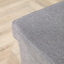 Home Source Grey Linen Rectangular Folding Storage Ottoman - thumbnail 3