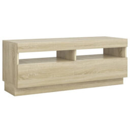 Berkfield Tv Cabinet With Led Lights Sonoma Oak 100X35X40 Cm - thumbnail 8