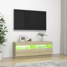 Berkfield Tv Cabinet With Led Lights Sonoma Oak 100X35X40 Cm - thumbnail 4