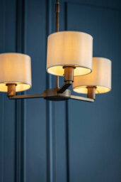 Anson Lighting Baja 3Lt Pendant Light Finished In Dark Antique Bronze Plate And Marble Fabric - thumbnail 6