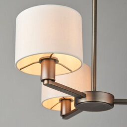 Anson Lighting Baja 3Lt Pendant Light Finished In Dark Antique Bronze Plate And Marble Fabric - thumbnail 5
