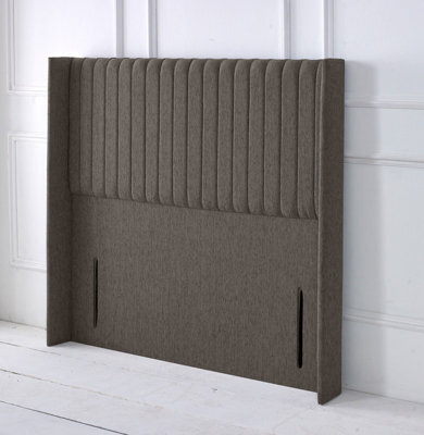 "Adore Designs Multipanel Winged Chenille 4Ft Small Double 50"" Headboard - Charcoal"