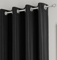 Enhanced Living Nightfall Plain Supersoft Black Thermal Blockout Eyelet Curtains (Pair) - 66 X 54 Inch (168 X 137Cm) - thumbnail 3