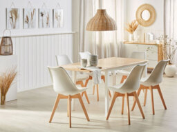 Beliani Extending Dining Table Louisiana Light Brown 120/160 Cm 75 Cm Wood - thumbnail 2