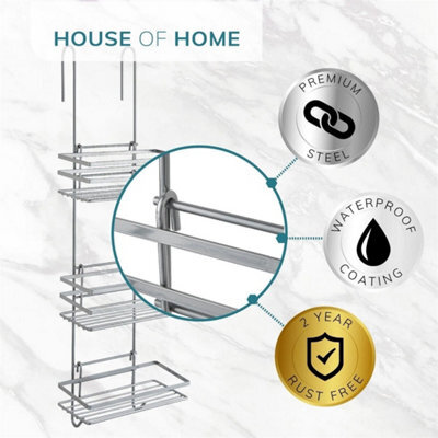 Shower Caddy 3 Tier Bathroom Storage Organiser Hanging Tidy Rack Basket Bath - image 1