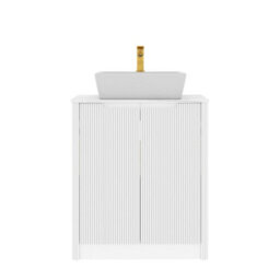 Royal Bathrooms Avenza 800mm Matt White Floor Standing Bathroom Vanity Unit 2 Door With Cube Basin - thumbnail 6