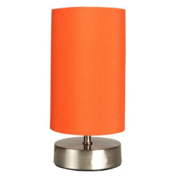 Valuelights Francis Brushed Chrome Touch Table Lamp With Orange Shade And Bulbs - thumbnail 7
