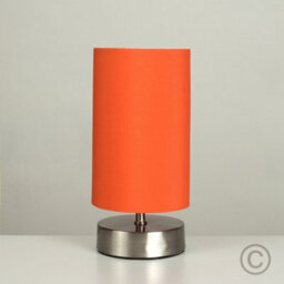 Valuelights Francis Brushed Chrome Touch Table Lamp With Orange Shade And Bulbs - thumbnail 4