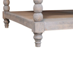 Artisan Furniture Solid Wood Barclay Acid Wash Coffee Table, Open Storage, With Legs, White - thumbnail 8