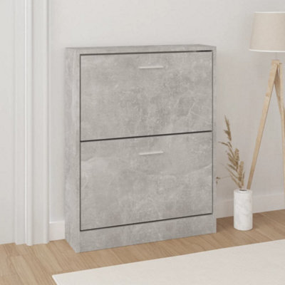 Vidaxl Shoe Cabinet Concrete Grey 59X17X81 Cm Engineered Wood - image 1