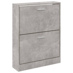 Vidaxl Shoe Cabinet Concrete Grey 59X17X81 Cm Engineered Wood - thumbnail 4