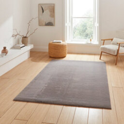 Grey Plain 13mm Thick Super-Soft Stain-Resistant Rug For Bedroom, & Dining Room, Easy To Clean Modern Rug-160Cm X 230Cm - thumbnail 3